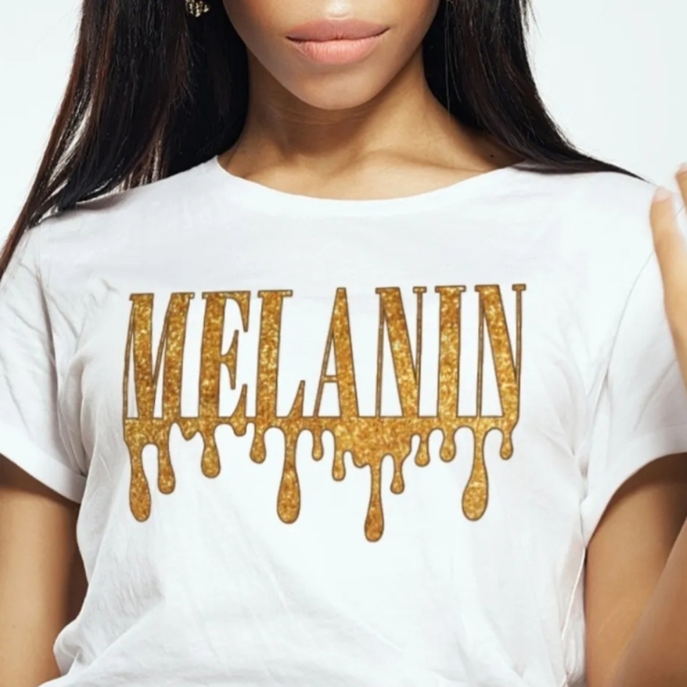 Melanin Gold Glitter T-Shirt